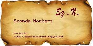 Szonda Norbert névjegykártya