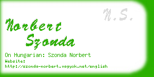 norbert szonda business card